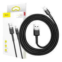 Baseus Cafule USB Lightning laidas 1,5A 2m (pilkas+juodas) Baseus Cafule USB Lightning laidas 1,5A 2m (pilkas+juodas)