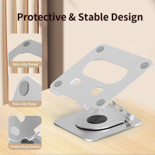 iLike STM5 Pro Metal Notebook / Tablet PC Holder Stand with Adjustable Perfect Angle & 360 Rotation Black Silver iLike STM5 Pro Metal Notebook / Tablet PC Holder Stand with Adjustable Perfect Angle & 360 Rotation Black Silver