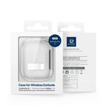 „Dux Ducis Apple AirPods Pro 3 PECR“ serijos PC+TPU dėklas su kabliuku, pilkas
