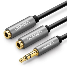 Ugreen 3.5mm Aux Stereo Audio Splitter Cable with Braid 20cm Black