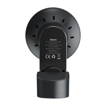 Baseus Big Energy car mount with wireless charger 15W for Iphone 12 / Iphone 13 (Black)