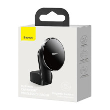 „Baseus Big Energy“ automobilio laikiklis su belaidžiu įkrovikliu, 15 W, skirtas „iPhone 12“ / „iPhone 13“ (juodas)