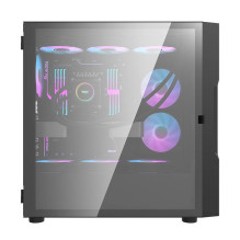 Darkflash DK431 Glass computer case (black) + 4 RGB fans