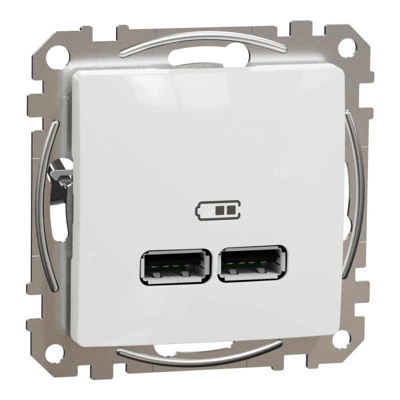 USB charger Schneider Electric Sedna Design SDD111401 (2×USB-A, 2.1A, white)