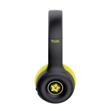 Headphones - Trust Nouna, Wired and Wireless, Bluetooth, USB Type-C, Black, Yellow