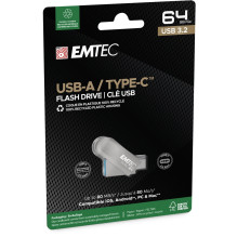 Emtec USB3.2 Type-C dvigubas D280 64GB