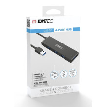 Emtec šakotuvas itin plonas USB3.2 su 4 prievadais