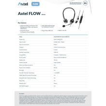 Headphones with microphone Axtel FLOW UC stereo USB-A / C black