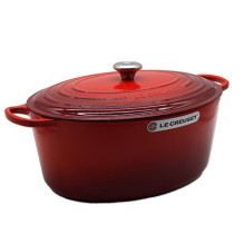 Virtuvės Indai - Le Creuset Signature Keptuvė 13.9L Ketaus Emalis Raudona vyšnia