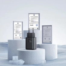 Įkroviklis Joyroom 'JR-TCF23' juodas (PD25W) + Type-C / Type-C laidas