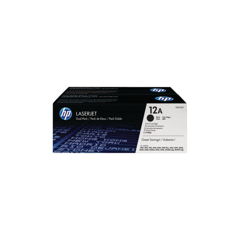 OEM kasetė HP No.12A Black (Q2612AD) dual pack