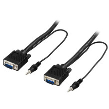 Deltaco Monitor cable RGB HD15 3.5mm audio 5m black