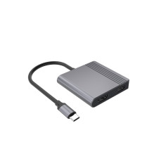 Adapteris - Gembird A-CM-COMBO3-04 USB Type-C Multi-Port Adapter 2x HDMI 2x USB Kosminė pilka