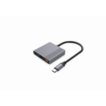 Adapteris - Gembird A-CM-COMBO3-05 USB Type-C Multi-Port Adapter 4K 60Hz Space Grey