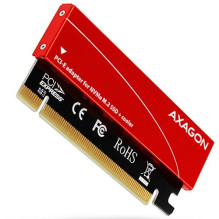 AXAGON PCEM2-S PCI-E 3.0 16x - M.2 SSD NVMe, iki 80 mm SSD, žemo profilio, aušintuvas