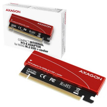 AXAGON PCEM2-S PCI-E 3.0 16x - M.2 SSD NVMe, iki 80 mm SSD, žemo profilio, aušintuvas