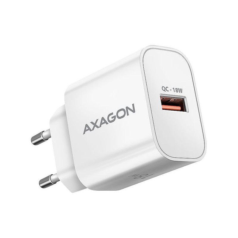 AXAGON ACU-QC18W sieninis įkroviklis 1x QC3.0 / AFC / FCP / SMART, 18W, baltas