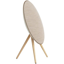 Beosound A9 5th Gen Speaker Gold Tone (Back Sand / Cover Golden / Legs White Oak)