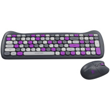 CANYON HSET-W6 EN Keyboard+Mouse Kitty Edition AAA+АА Wireless Violet