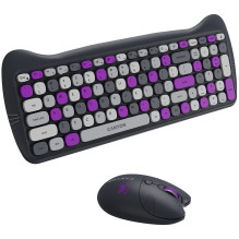 CANYON HSET-W6 EN Klaviatūra+Pelė Kitty Edition AAA+АА Wireless Violet