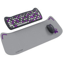 CANYON HSET-W6 EN Klaviatūra+Pelė Kitty Edition AAA+АА Wireless Violet