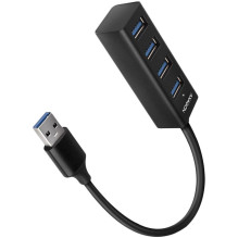 AXAGON HUE-M1AL 4x USB 3.2 Gen 1 MINI šakotuvas, metalinis, 1,2 m USB-A laidas