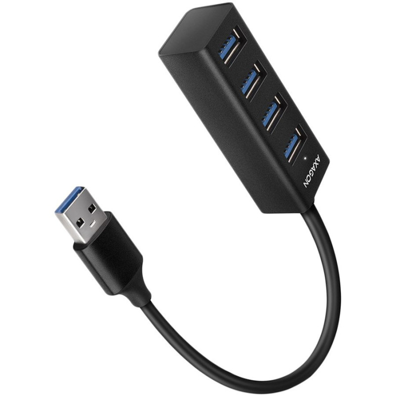 AXAGON HUE-M1AL 4x USB 3.2 Gen 1 MINI šakotuvas, metalinis, 1,2 m USB-A laidas