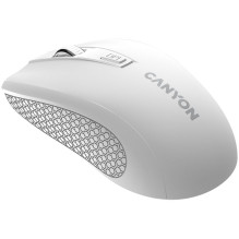 CANYON MW-7, 2.4Ghz wireless mouse, 6 buttons, DPI 800 / 1200 / 1600, with 1 AA battery ,size 110*60*37mm,58g,white