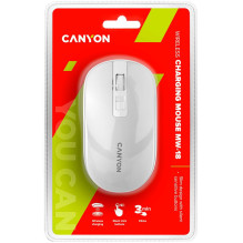 CANYON pelė MW-18 Wireless Charge Pearl White
