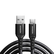 Axagon duomenų ir įkrovimo USB 2.0 laido ilgis 1,5 m. 3A. Juodos pintos.