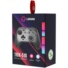 LORGAR TRIX-510, Gaming controller, Black, BT5.0 Controller with built-in 600mah battery, 1M Type-C charging cable ,6 ax