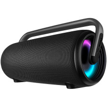 Nešiojama garso kolonėlė SVEN PS-395, juoda, galia 80 W (RMS), TWS, „Bluetooth“, RGB foninis apšvietimas, atsparumas van Nešiojama garso kolonėlė SVEN PS-395, juoda, galia 80 W (RMS), TWS, „Bluetooth“, RGB foninis apšvietimas, atsparumas van