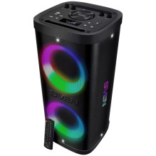 Nešiojama kolonėlė SVEN PS-950, juoda, galia 2x80W (RMS), TWS, Bluetooth, IPx4, FM, USB, microSD, LED ekranas, ličio bat