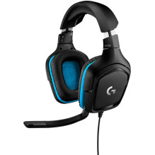 LOGITECH G432 Wired Gaming Headset 7.1 - LEATHERETTE - BLACK / BLUE - USB