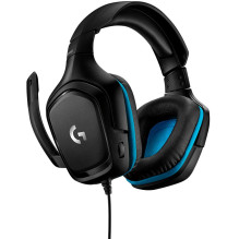 LOGITECH G432 laidinės žaidimų ausinės 7.1 - dirbtinė oda - juodos / mėlynos - USB