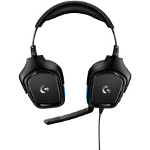 LOGITECH G432 Wired Gaming Headset 7.1 - LEATHERETTE - BLACK / BLUE - USB
