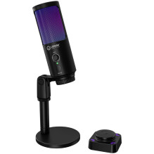 LORGAR SMP40, RGB Microphone with external mute button and metal stand, Black