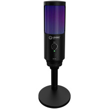 LORGAR SMP40, RGB Microphone with external mute button and metal stand, Black