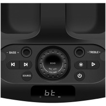 Portable speaker SVEN PS-1000, black, power output 2x80W (RMS), TWS, Bluetooth, FM, USB, LED-display, lithium battery