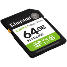Kingston 64GB SDXC Canvas Select Plus Gen3 100MB / s C10 UHS-I U1 V10