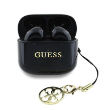 Belaidės ausinės „Guess Classic Logo Charm TWS“, juodos