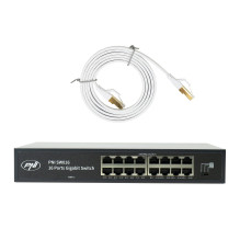 PNI SW016 Switch Package, 16 x 10 / 100 / 1000 Mbps, Gigabit, metal case and 1.5m CAT8 patch PNI U8015W PNI SW016 Switch Package, 16 x 10 / 100 / 1000 Mbps, Gigabit, metal case and 1.5m CAT8 patch PNI U8015W