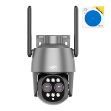 PNI House IP574 Video Surveillance Camera Package with Wi-Fi, PTZ, dual lens with sticky Pad Blue included