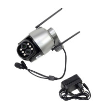 PNI House IP574 video surveillance camera package with Wi-Fi, PTZ, dual lens with sticky Pad Flag included