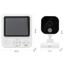 Video Package Baby Monitor PNI BM280 Screen 2.8 Inch Wireless 2.4GHz with Sticky Pad Blue Included Video Package Baby Monitor PNI BM280 Screen 2.8 Inch Wireless 2.4GHz with Sticky Pad Blue Included