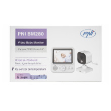 Video Package Baby Monitor PNI BM280 Screen 2.8 Inch Wireless 2.4GHz with Sticky Pad Blue Included Video Package Baby Monitor PNI BM280 Screen 2.8 Inch Wireless 2.4GHz with Sticky Pad Blue Included