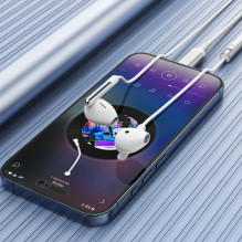 Laidinė laisvų rankų įranga Acefast "L3" balta su ''Type - C'' jungtimi