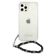 Guess GUHCP12LKPSBK iPhone 12 Pro Max 6,7' permatomas kietas dėklas Black Pearl