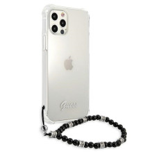 Guess GUHCP12LKPSBK iPhone 12 Pro Max 6,7' permatomas kietas dėklas Black Pearl
