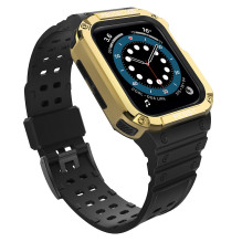 Apsauginis dirželis „Apple Watch 42 / 44 / 45 mm“ šarvuotam dėklui – juodas, auksinis